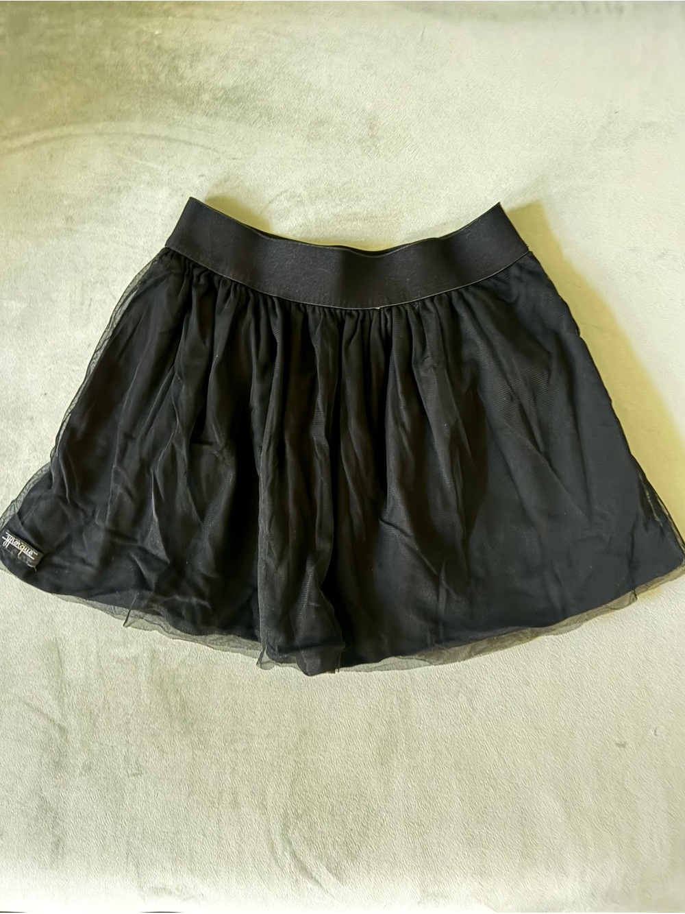 Black Sheer Layered Tulle Mini Skirt